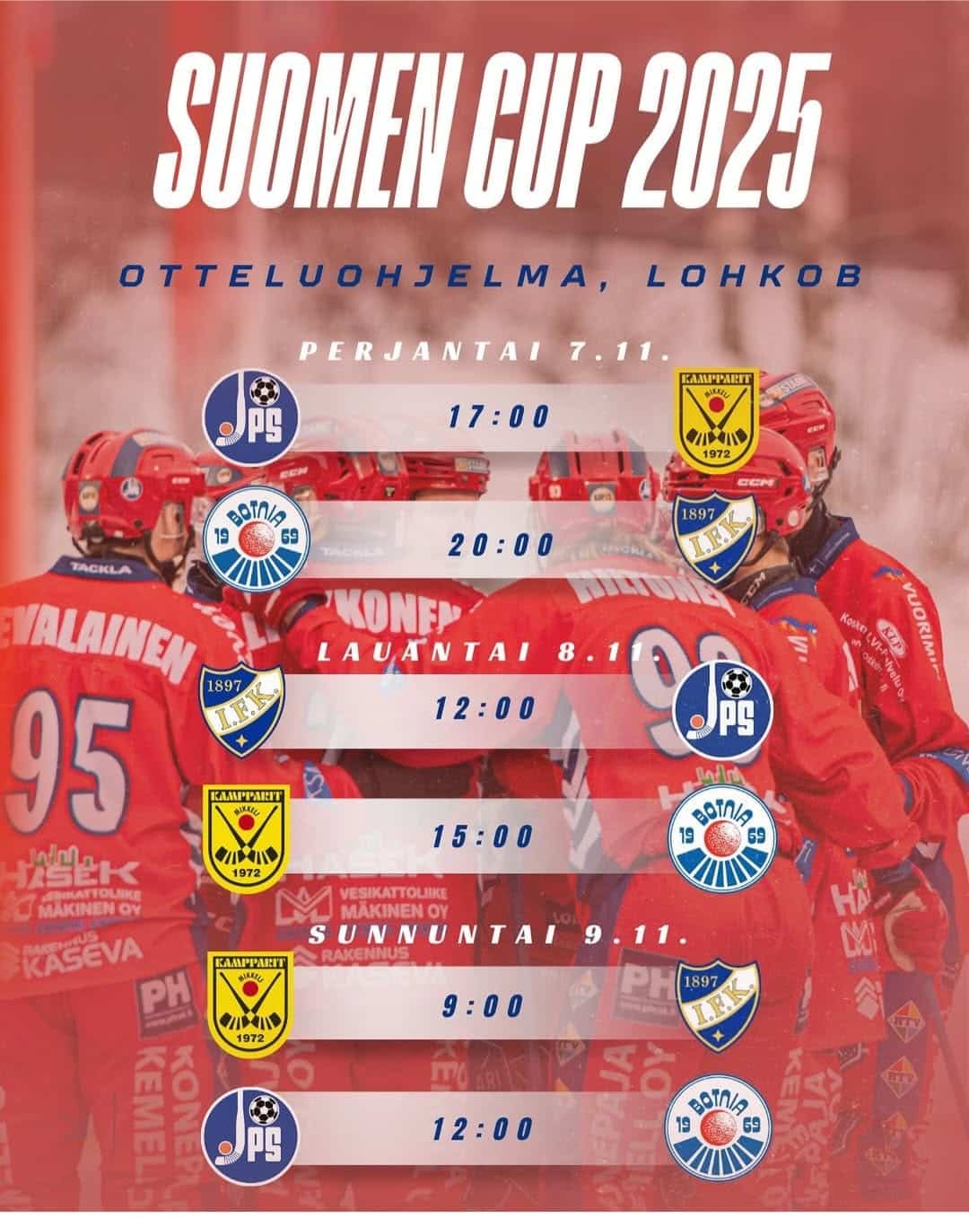 2025 Bandyliiga Suomen Cupin ohjelma